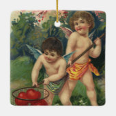 ヴィンテージビクトリアンバレンタインデー愛の提供 セラミックオーナメント (裏面)