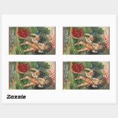 ヴィンテージビクトリアンバレンタインデー愛の提供 長方形シール (シート)