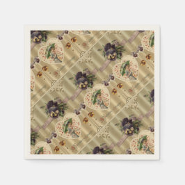 ヴィンテージビクトリアンバレンタインデー紙ナプキンス スタンダードカクテルナプキン