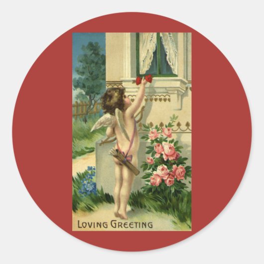 ヴィンテージビクトリアンバレンタインデー,エンジェルハート ラウンドシール (正面)