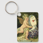 ヴィンテージビクトリアンバレンタインデー、エンジェルラブバード キーホルダー (正面)