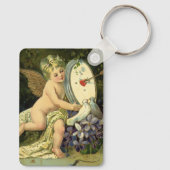 ヴィンテージビクトリアンバレンタインデー、エンジェルラブバード キーホルダー (裏面)