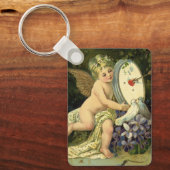 ヴィンテージビクトリアンバレンタインデー、エンジェルラブバード キーホルダー (正面)