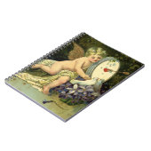 ヴィンテージビクトリアンバレンタインデー、エンジェルラブバード ノートブック (左側)