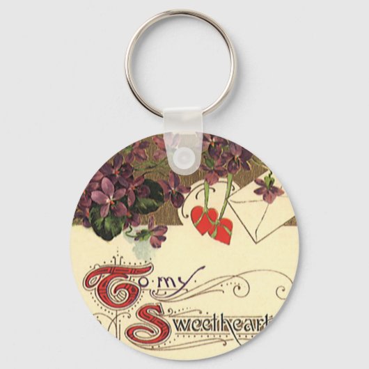 ヴィンテージビクトリアンバレンタインデー キーホルダー (正面)