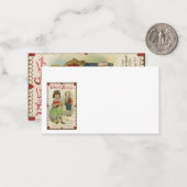 ヴィンテージビクトリアンバレンタインデー，シャイな子ども ノートカード (正面/裏面インサイチュ)