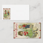ヴィンテージビクトリアンバレンタインデー，シャイな子ども ノートカード (正面/裏面)