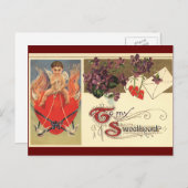 ヴィンテージビクトリアンバレンタインデー シーズンポストカード (正面/裏面)