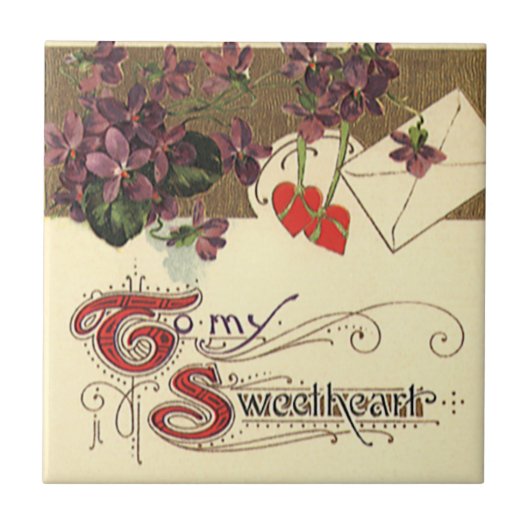 ヴィンテージビクトリアンバレンタインデー タイル (正面)