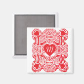 ヴィンテージビクトリアンバレンタインデー、ハートはカット死ぬ マグネット (正面/裏面)