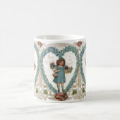 ヴィンテージビクトリアンバレンタインデー、ハートリース コーヒーマグカップ (中央)