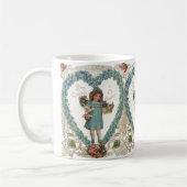 ヴィンテージビクトリアンバレンタインデー、ハートリース コーヒーマグカップ (左)