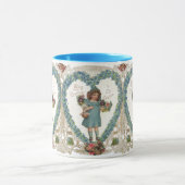 ヴィンテージビクトリアンバレンタインデー、ハートリース マグカップ (中央)