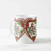 ヴィンテージビクトリアンバレンタインデー、ハート コーヒーマグカップ (正面左)