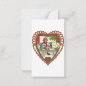 ヴィンテージビクトリアンバレンタインデー、ハート ノートカード (裏面)