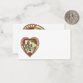 ヴィンテージビクトリアンバレンタインデー、ハート ノートカード (正面/裏面インサイチュ)