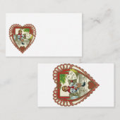 ヴィンテージビクトリアンバレンタインデー、ハート ノートカード (正面/裏面)