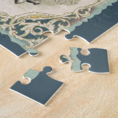 ヴィンテージビクトリアンバレンタインデー、バラ付き女の子 ジグソーパズル (側面)