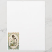 ヴィンテージビクトリアンバレンタインデー、バラ付き女の子 チラシ (裏面)