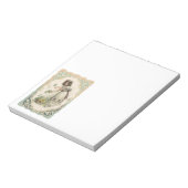 ヴィンテージビクトリアンバレンタインデー、バラ付き女の子 ノートパッド (回転)