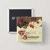 ヴィンテージビクトリアンバレンタインデー 缶バッジ (正面&裏面)