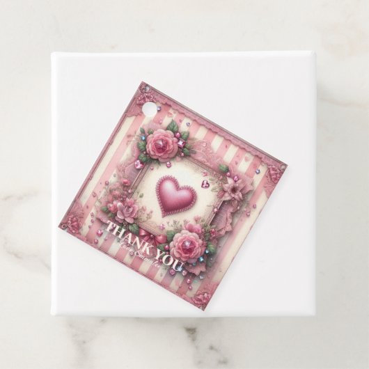 ヴィンテージビクトリアンバレンタインフローラハート フェイバータグ (インサイチュ)