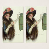 ヴィンテージビクトリアンバレンタイン女性愛の手紙 (正面&裏面)