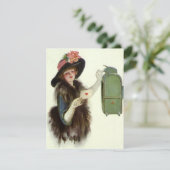 ヴィンテージビクトリアンバレンタイン女性愛の手紙 シーズンカード (スタンド正面)