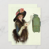 ヴィンテージビクトリアンバレンタイン女性愛の手紙 シーズンカード (正面/裏面)