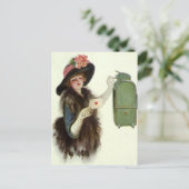 ヴィンテージビクトリアンバレンタイン女性愛の手紙 シーズンポストカード (スタンド正面)