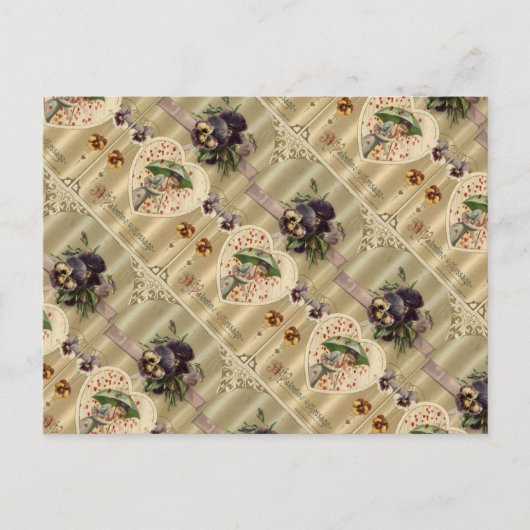 ヴィンテージビクトリアンバレンタイン葉書 シーズンポストカード (正面)