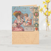 ヴィンテージビクトリアンバレンタイン カード (黄色い花)