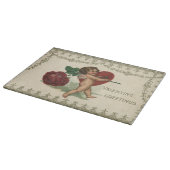 ヴィンテージビクトリアンバレンタインCherub、バラ、ハート カッティングボード (角)