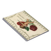ヴィンテージビクトリアンバレンタインCherub、バラ、ハート ノートブック (右側)