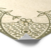 ヴィンテージビクトリアンバレンタインCherub、バラ、ハート ポスター (角)