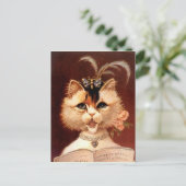 ヴィンテージビクトリアンパトル猫の宝石はがき ポストカード (スタンド正面)