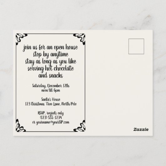 ヴィンテージビクトリアンパーティの招待状 ポストカード (裏面)