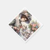 ヴィンテージビクトリアンパーティー紙ナプキン スタンダードカクテルナプキン (角)