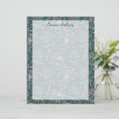 ヴィンテージビクトリアンパープルパンジーブルーリボン紙 (スタンド正面)