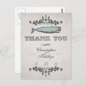 ヴィンテージビクトリアンビーチホー結婚エールズサンキュー ポストカード (正面/裏面)