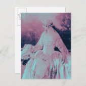 ヴィンテージビクトリアンピンクとベビーブルー花嫁、シャワー インビテーションポストカード (正面/裏面)