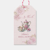 ヴィンテージビクトリアンピンクのブライダルティーパーティーの好意 ギフトタグ (正面)