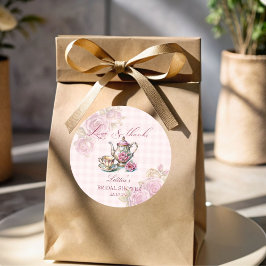 ヴィンテージビクトリアンピンクのブライダルティーパーティーの好意 ラウンドシール