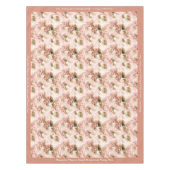 ヴィンテージビクトリアンピンクフローラシックパーソナライズされた テーブルクロス (正面)