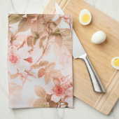 ヴィンテージビクトリアンピンクフローラシック キッチンタオル (四つ折り)