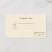 ヴィンテージビクトリアンピンクローズエレガント金ゴールドブルー 名刺 (裏面)