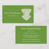 ヴィンテージビクトリアンピンクローズコルセットブライダルブティック 名刺 (正面/裏面)