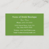 ヴィンテージビクトリアンピンクローズコルセットブライダルブティック 名刺 (裏面)