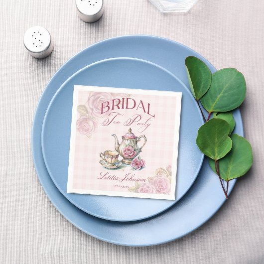 ヴィンテージビクトリアンピンクローズブライダルティーパーティー スタンダードカクテルナプキン