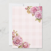 ヴィンテージビクトリアンピンクローズブライダルティーパーティー 招待状 (裏面)